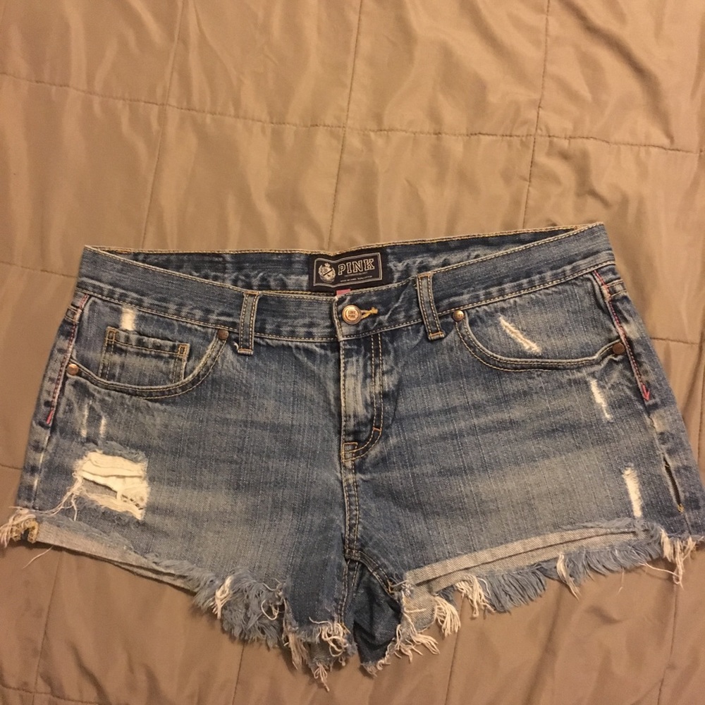 Pink jean shorts